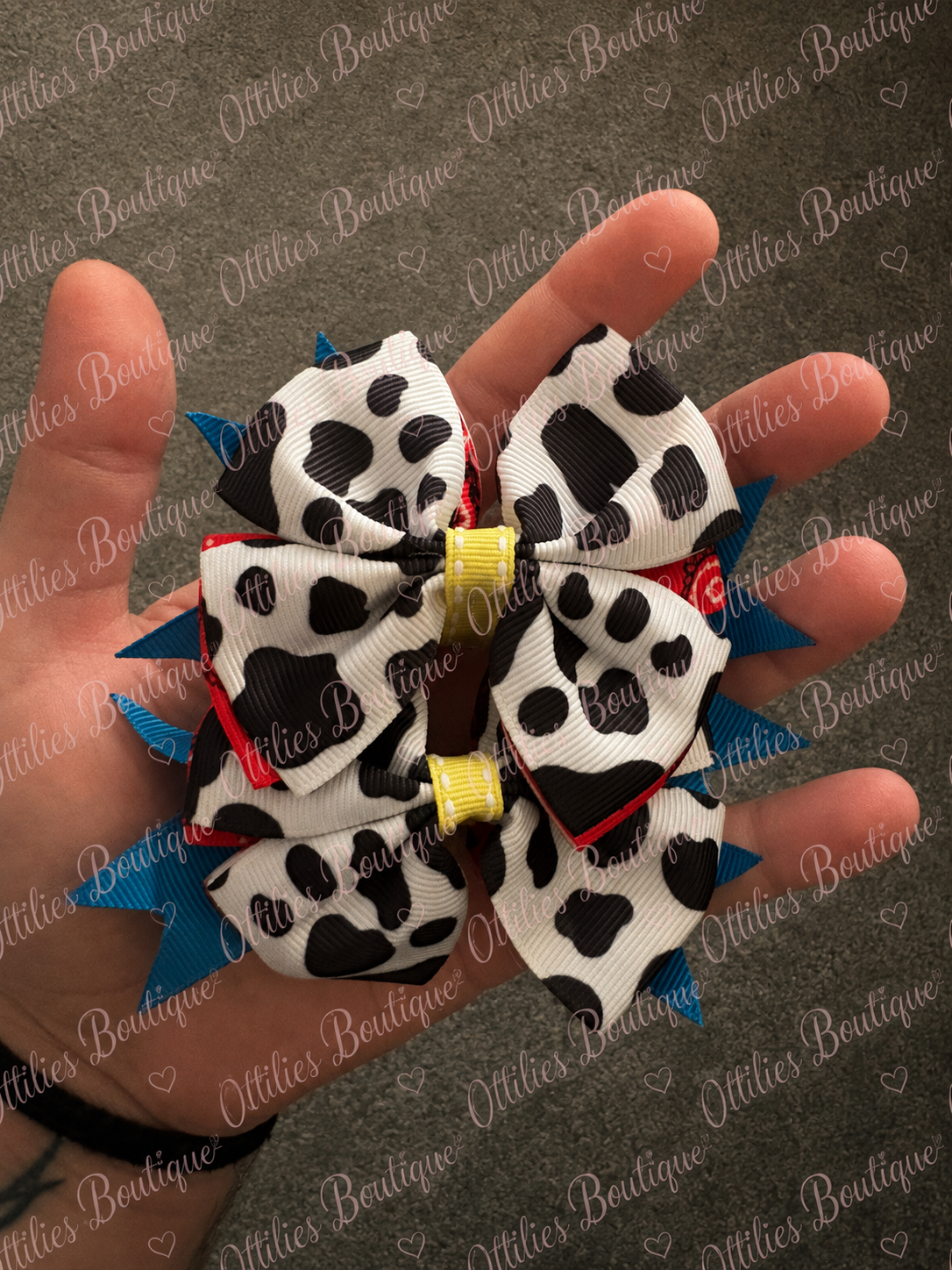 Jessie inspired 2PCS hair bow clips