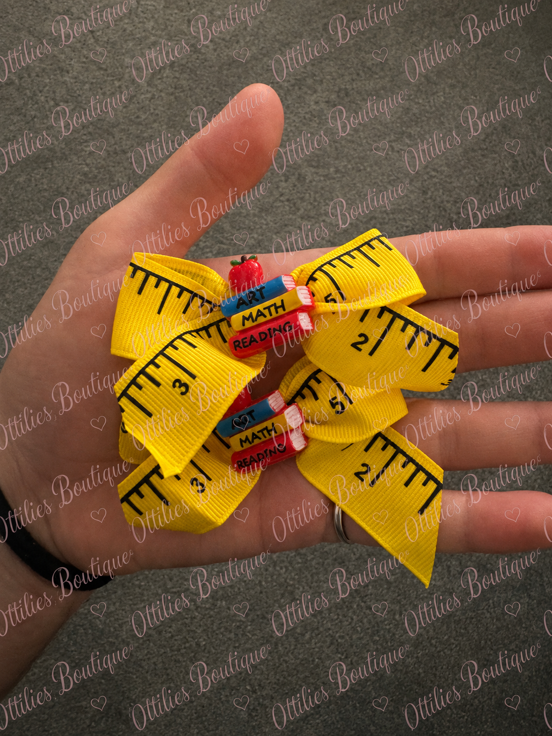 Back to school 2PCS hair bow clips