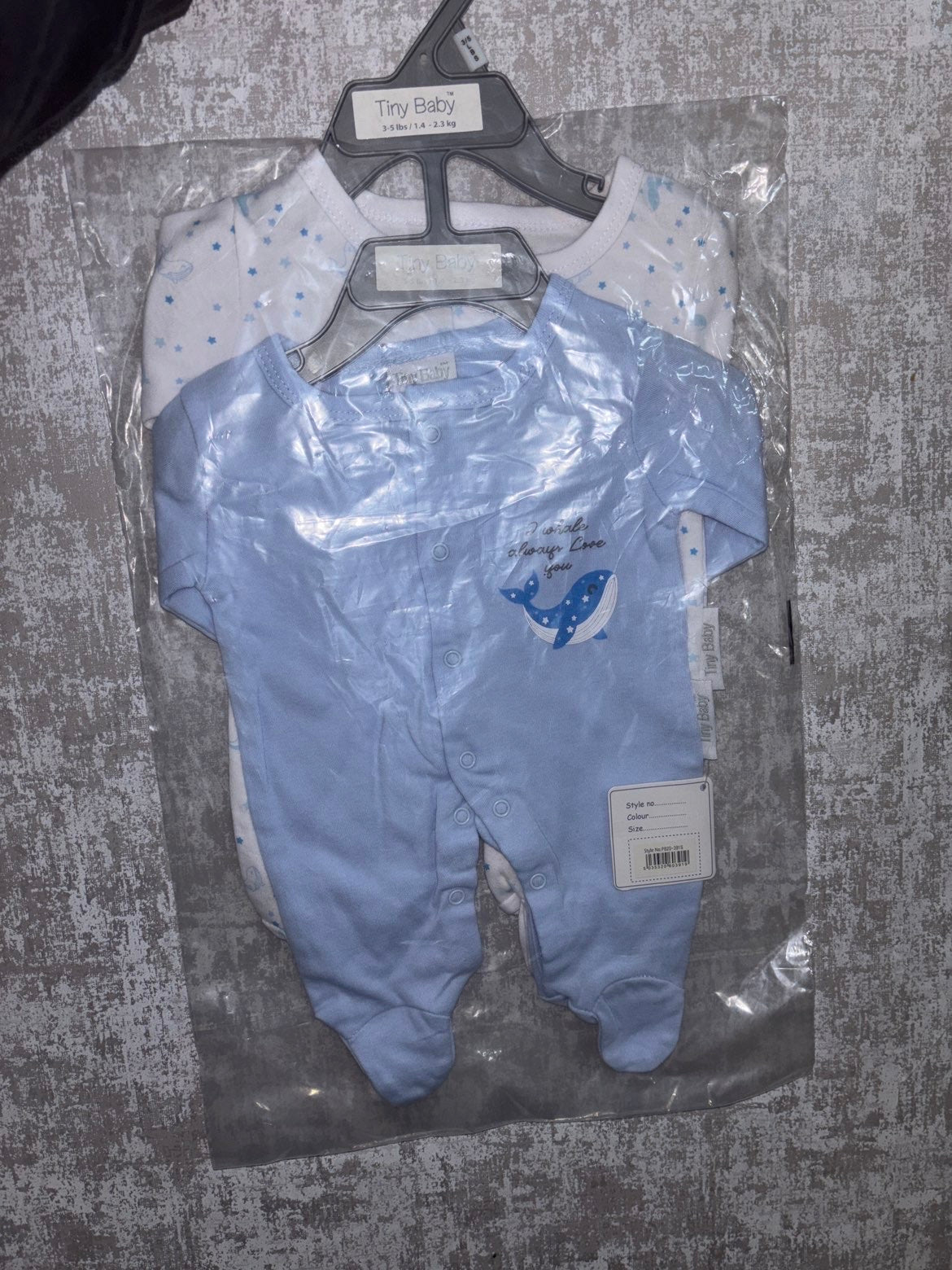 Prem baby boy sleep suits 2 pack