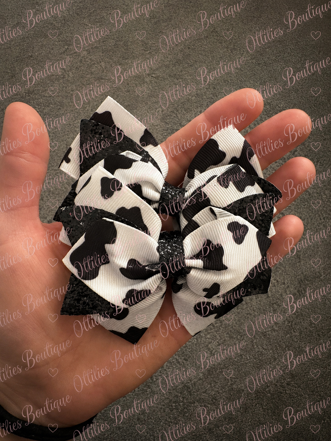 Cow Print 2PCS hair bows