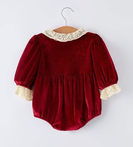 Ruby Velvet Lace Romper