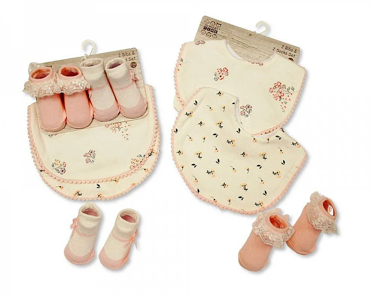 Baby Girl Bib & Socks Gift Set