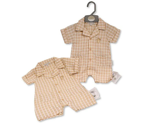 Bunny Chequered Pocket Romper