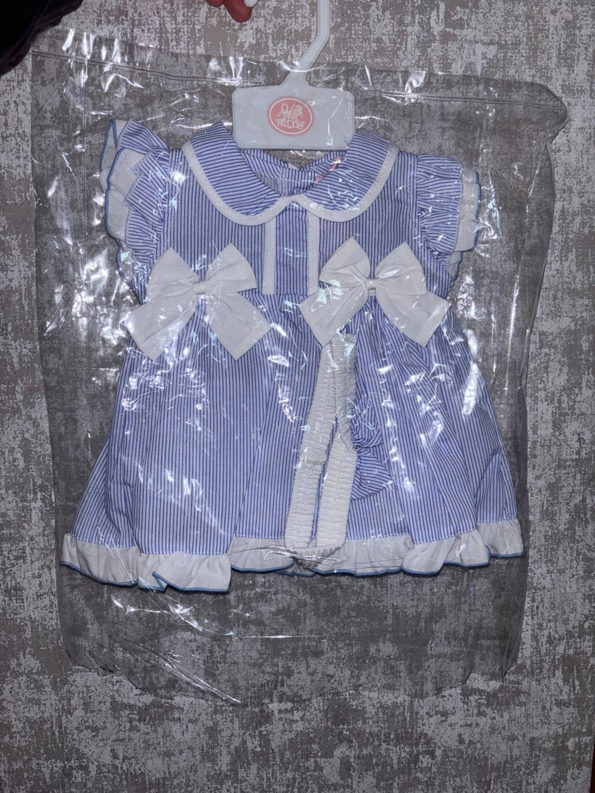 Blue dress , pants and headband set