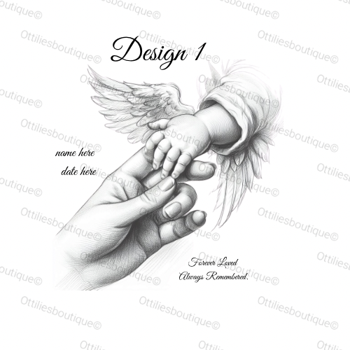 Personalised Memorial Angel Hand Illustration (Digital Download)