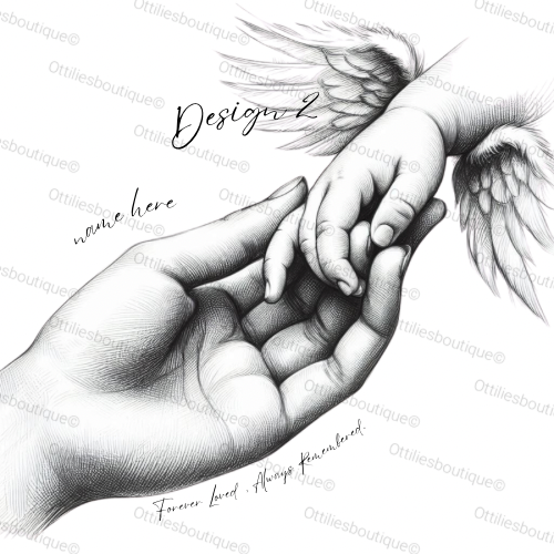 Personalised Memorial Angel Hand Illustration (Digital Download)