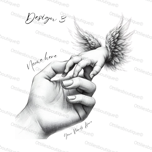 Personalised Memorial Angel Hand Illustration (Digital Download)